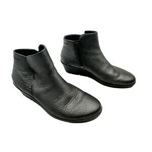NEW - ECCO Women's Skyler Wedge Ankle Boot Black/Dark Silver/Metallic SIZE 7